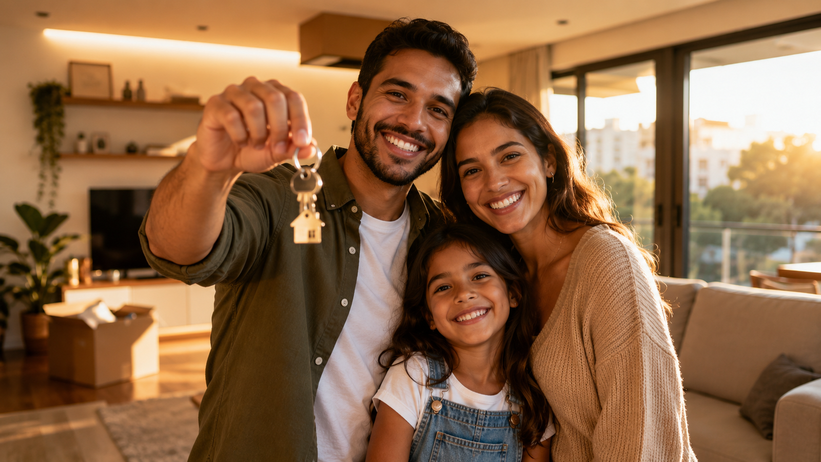 Família conquistando o imóvel dos sonhos